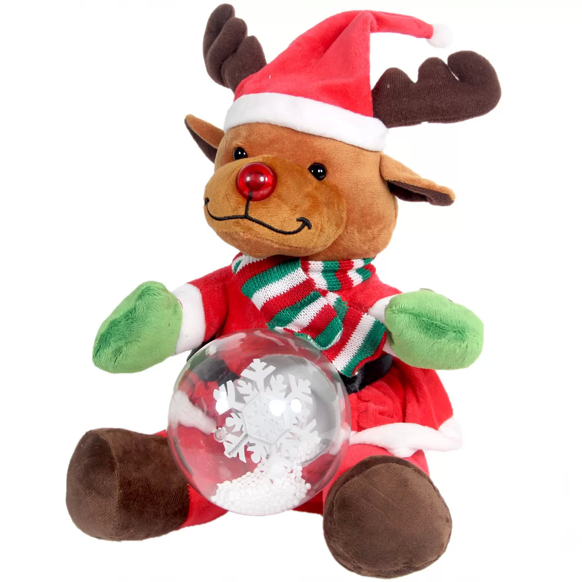 Christmas Snow Globe Battery Operated Plush Reindeer-zoom-3