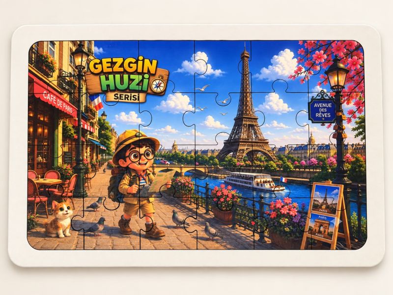 Gezgin Huzi - Paris - 24 Parça Ahşap Puzzle