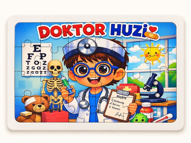 Doktor Huzi - 24 Parça Ahşap Puzzle