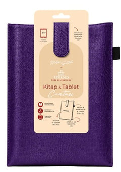 Yeni Nesil Kitap ve Tablet Çantası - Özel Deri Dokulu Mor