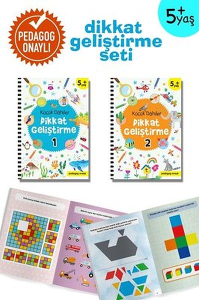 Küçük Dahiler Dikkat Geliştirme Seti - 5+ Yaş-2 Kitap Takım-zoom-