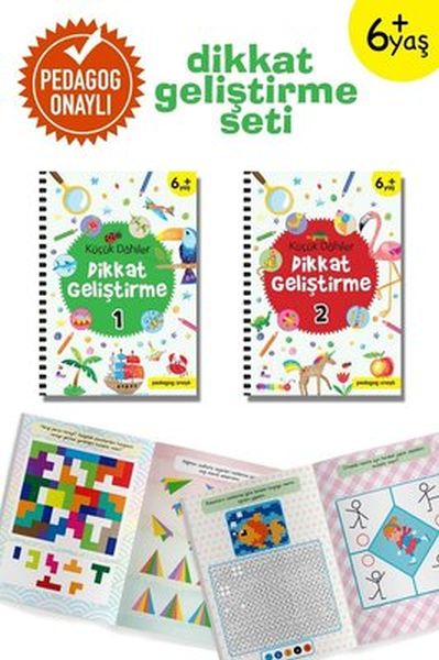 Küçük Dahiler Dikkat Geliştirme Seti - 6+ Yaş-2 Kitap Takım-zoom-