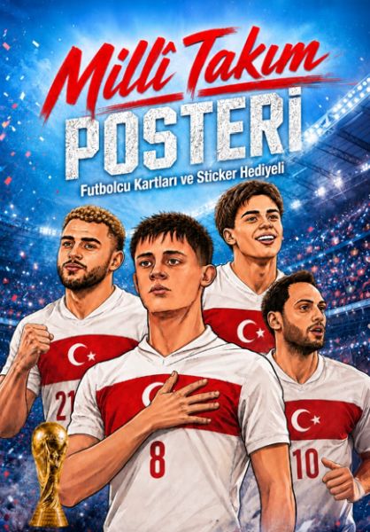 Milli Takım Poster Kitabı - (Futbolcu Kartı+Futbolcu Sticker Hediyeli)