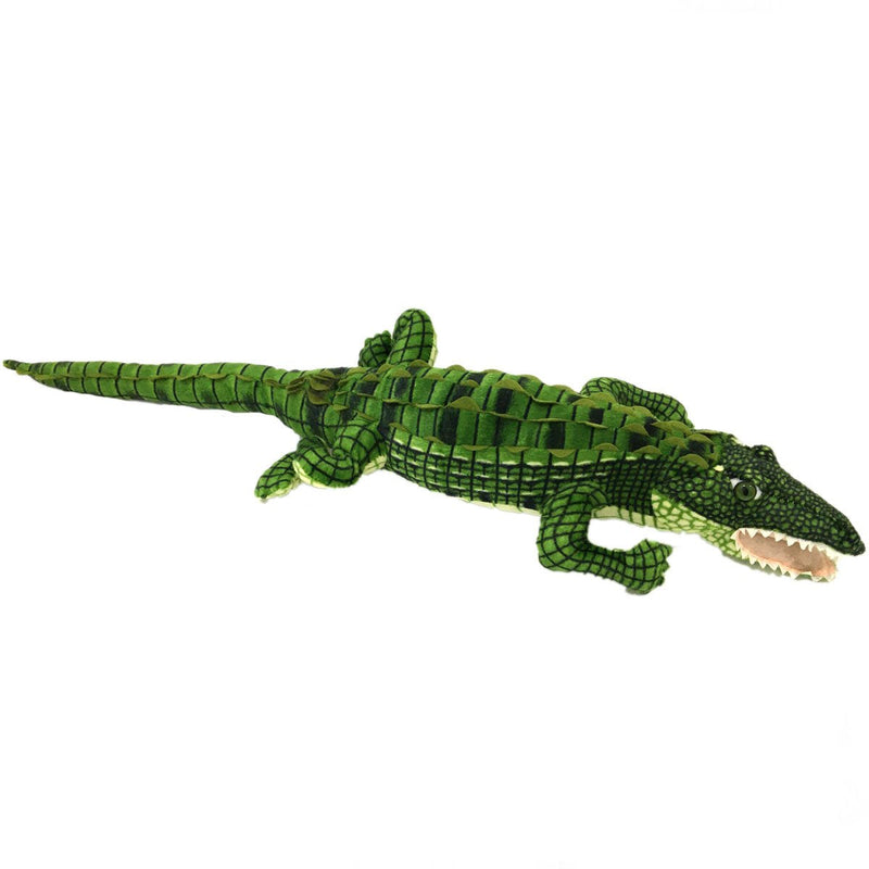 Dark Green Striped Crocodile Plush 95 cm.-zoom-