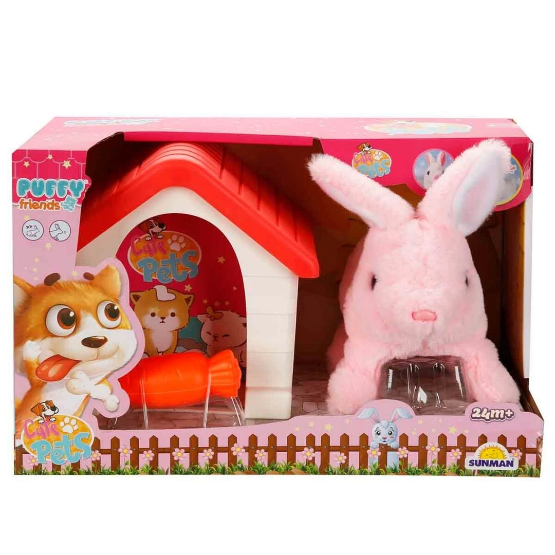 Cute Plush Rabbit with Sound and Animated Hut-zoom-3