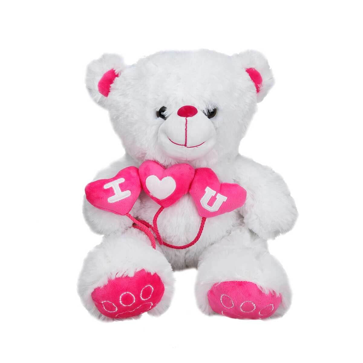 Plush Bear with 3 Hearts 38 cm.-2