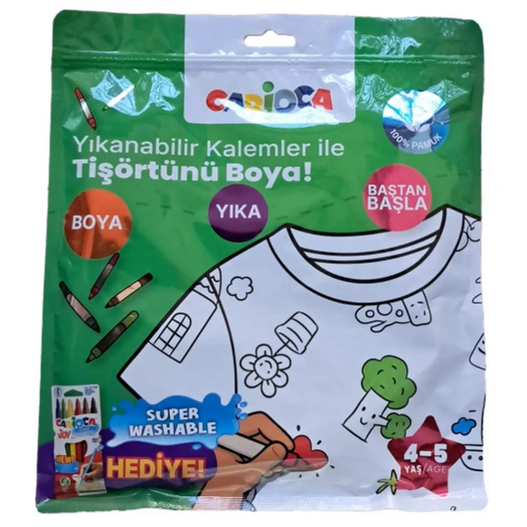 Kalem Hediyeli Boyanabilir Tişört 4-5 Yaş-1