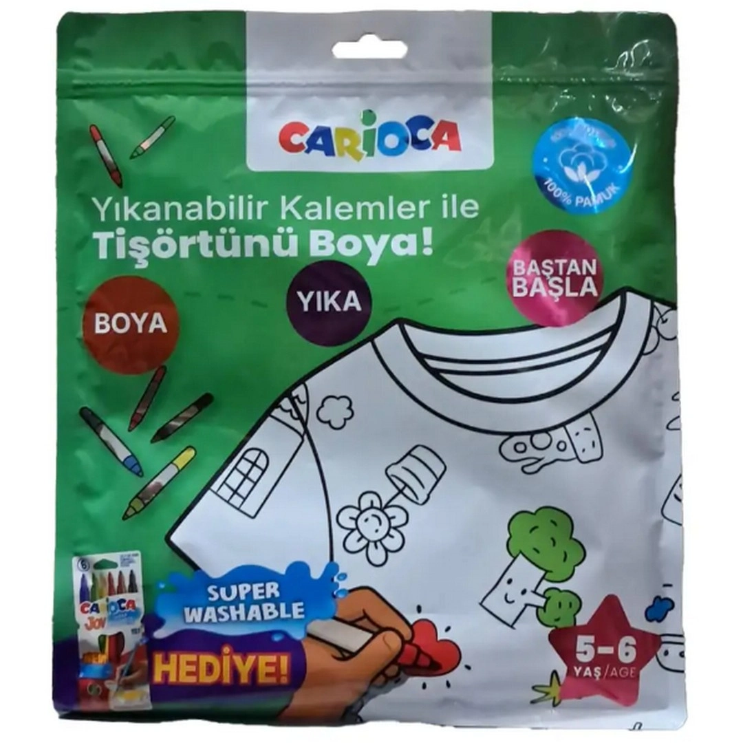 Kalem Hediyeli Boyanabilir Tişört 5-6 Yaş-1