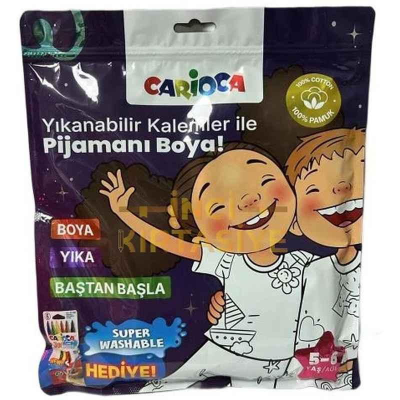 Kalem Hediyeli Boyanabilir Pijama 5-6 Yaş-zoom-