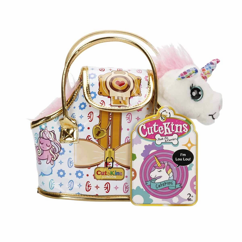 Cutekins Plush Unicorn Lou Lou with Carrying Bag-zoom-