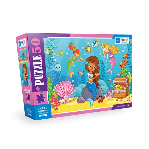 Blue Focus - Mermaid (Deniz Kızı) - Puzzle 50 Parça-zoom-