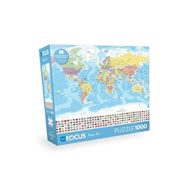 Blue Focus 1000 Parça - World Map (dünya Haritası)-zoom-