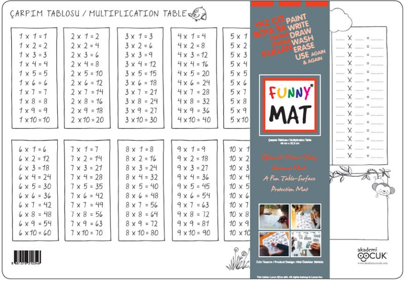 Funny Mat - Çarpım Tablosu 33,5x48cm-zoom-