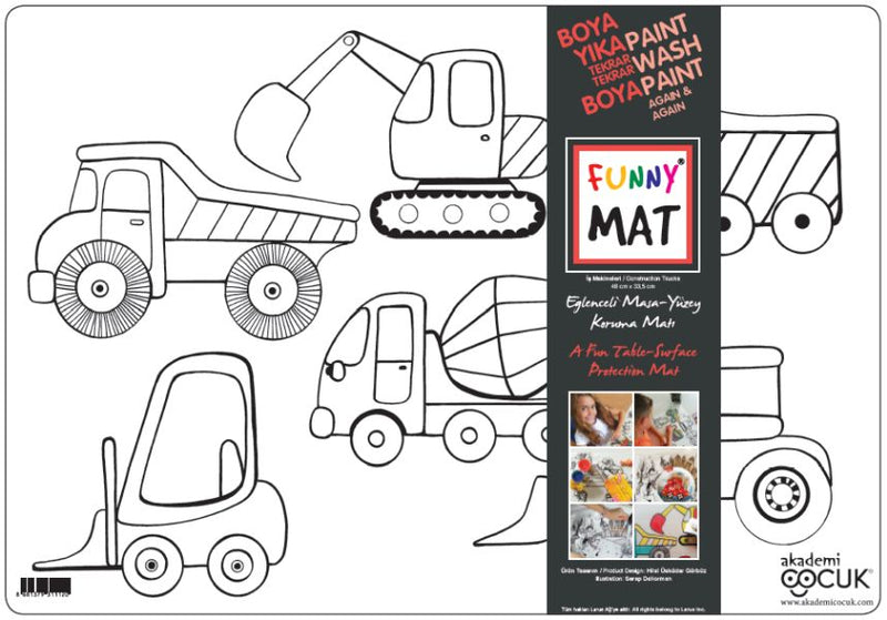 Funny Mat - İş Makineleri - 33,5x48cm-zoom-