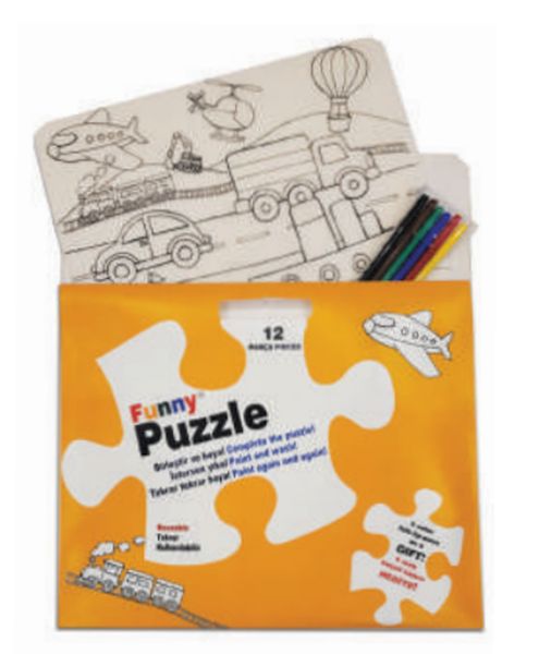 Funny Mat Puzzle - Taşıtlar 30x40cm-zoom-