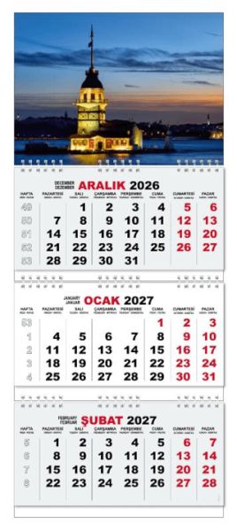 2027 Gemici Duvar Takvimi - Kız Kulesi-zoom-