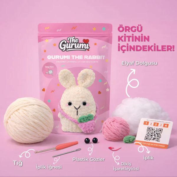 The Gurumi Tavşan Örgü Öğrenme Kiti (TG003)-zoom-