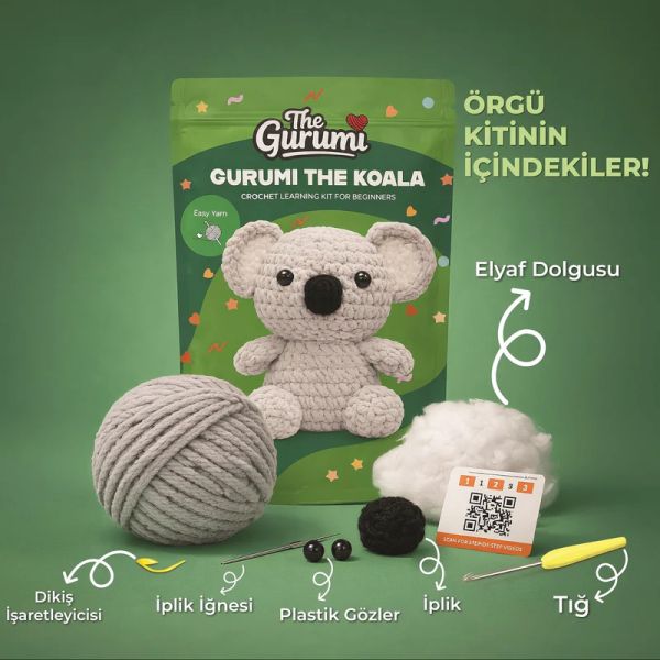The Gurumi Koala Örgü Öğrenme Kiti (TG005)-zoom-