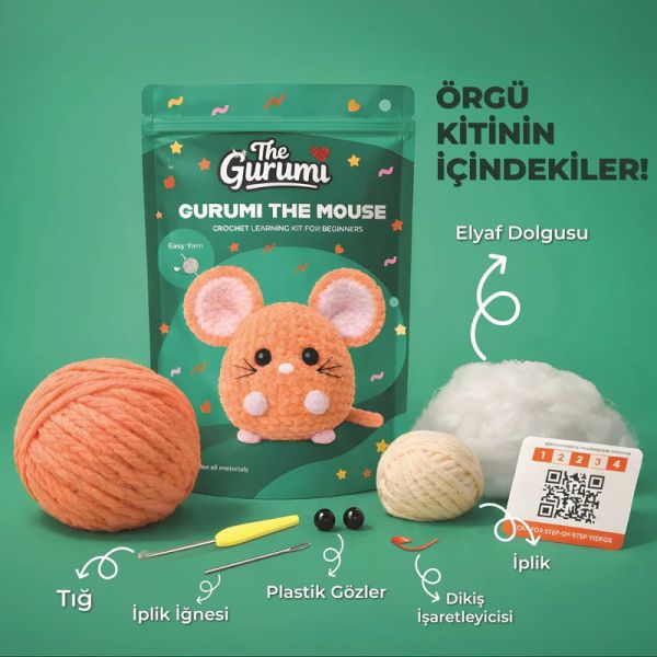 The Gurumi Fare Örgü Öğrenme Kiti (TG008)-zoom-