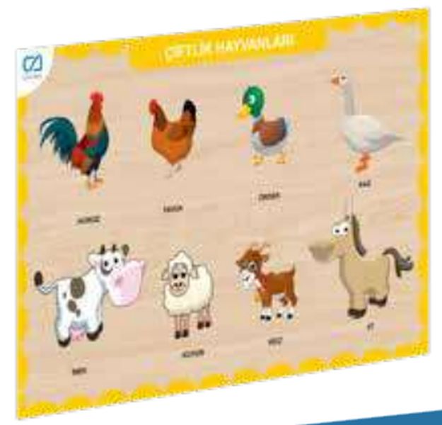 Ahşap Çiftlik Hayvanları Eğitici Set-zoom-