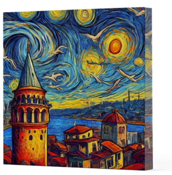 Van Gogh 5 Galata - Çizgisiz Yan Boyamalı Defter-zoom-