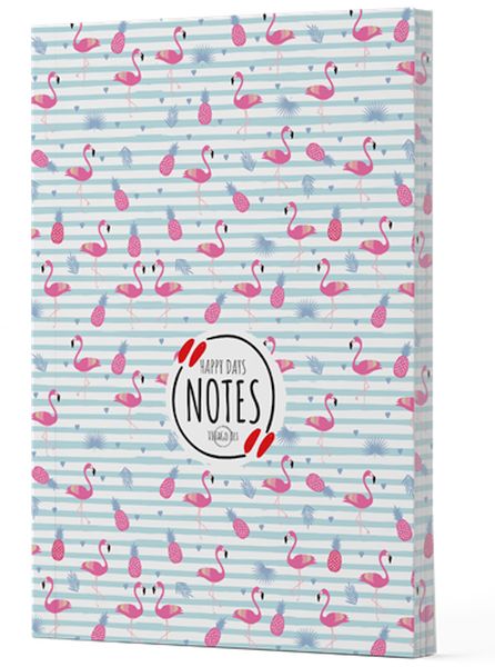 Flamingo 4 - Yan Boyamalı Çizgili Defter-zoom-