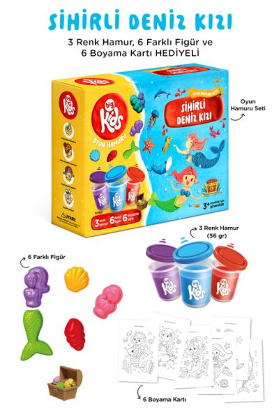 Sihirli Deniz Kızı Oyun Hamuru Seti (15 Parça - 344 Gr)-zoom-
