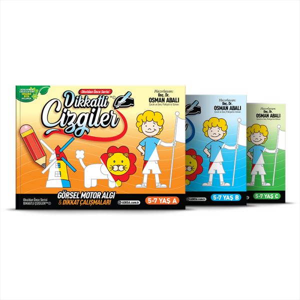 Dikkatli Çizgiler - 5-7 Yaş - (3 Kitap SET)-zoom-