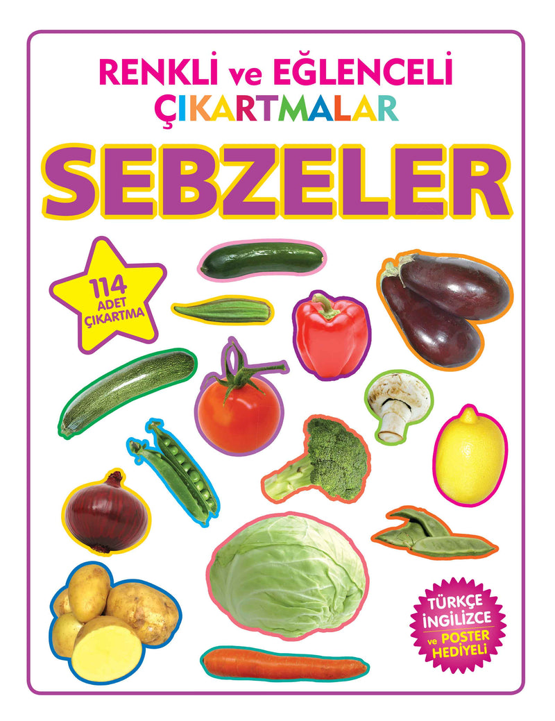 Renkli ve Eğlenceli Çıkartmalar Sebzeler-zoom-