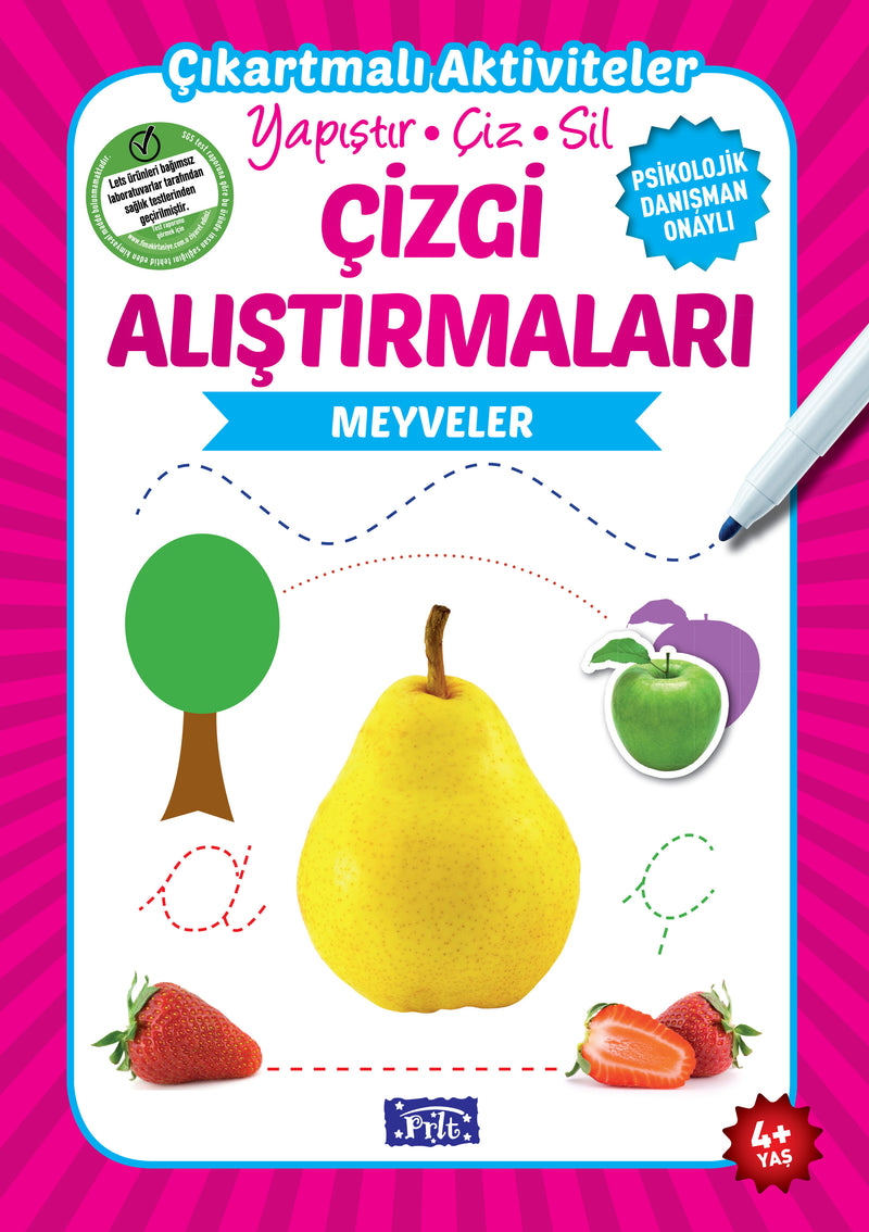 Meyveler - Çizgi Alıştırmaları-zoom-