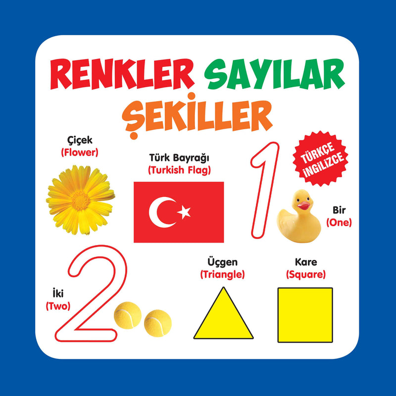 Renkler - Sayılar - Şekiller Türkçe-İngilizce-zoom-