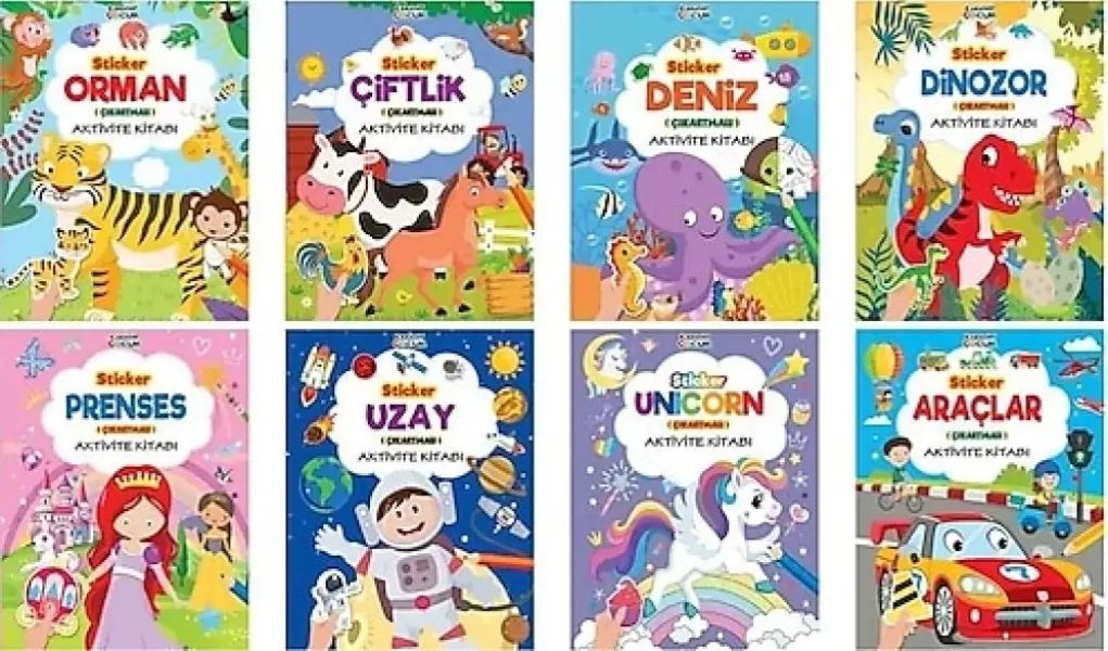 Sticker Aktivite Kitabı 50 Sticker (6 Kitap)