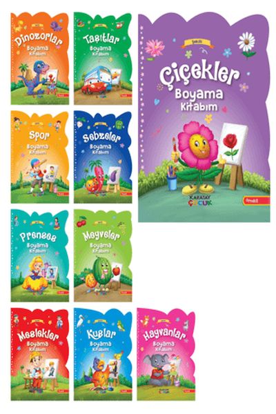 Büyük Şekilli Örnekli Kavramlar Boyama Serisi (10 Kitap)-zoom-