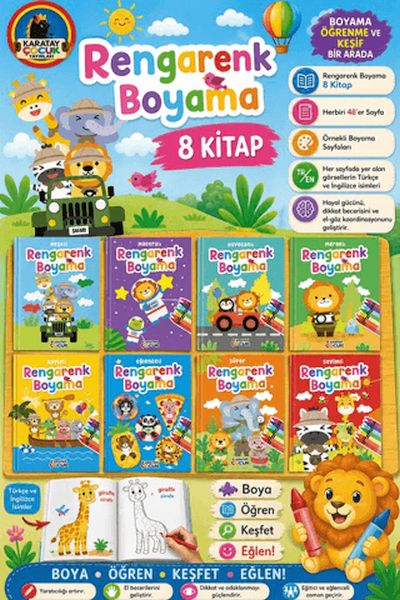 Rengarenk Boyama (8 Kitap)-zoom-