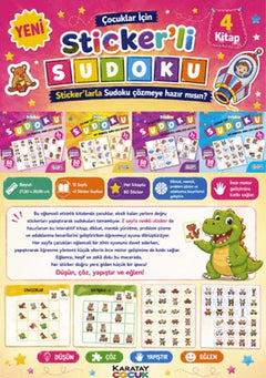 Çocuklar İçin Sticker'li Sudoku - 4 Kitap