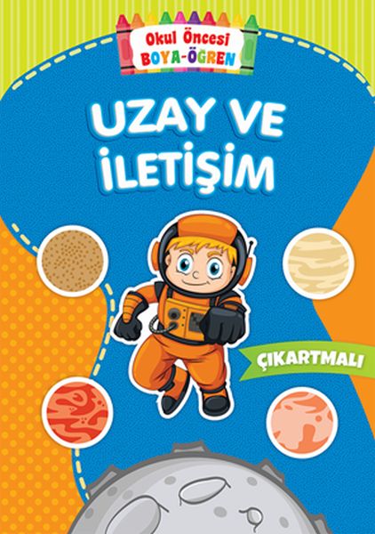 Okul Öncesi Boya-Öğren - Uzay ve İletişim - Çıkartmalı-zoom-