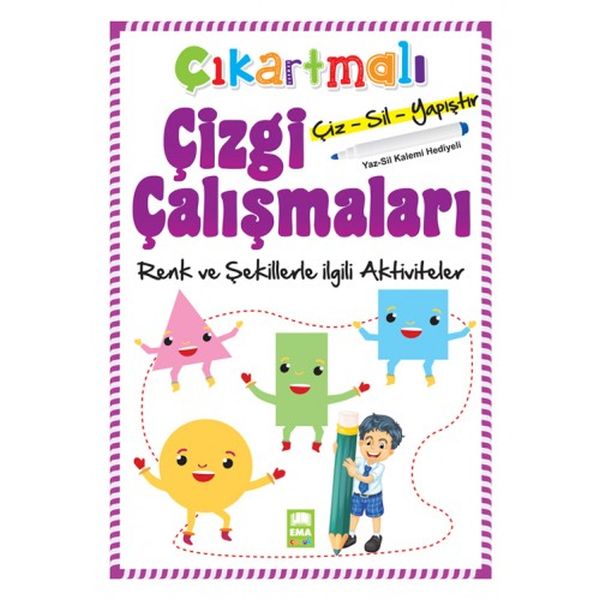 Çıkartmalı Çizgi Çalışmaları Renk ve Şekillerle İlgili Aktiviteler-zoom-