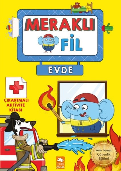 Meraklı Fil-Evde-Çıkartmalı Aktivite Kitabı-zoom-