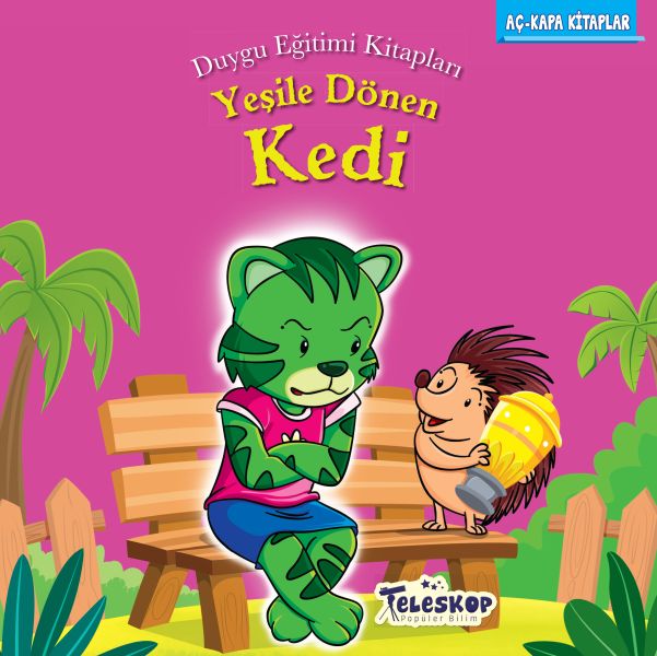 Yeşile Dönen Kedi - Duygu Eğitim Kitapları-zoom-
