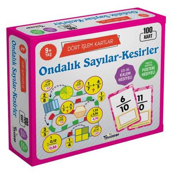 Dört İşlem Kartlar Ondalık Sayılar Kesirler 9 Yaş 100 Kart-zoom-