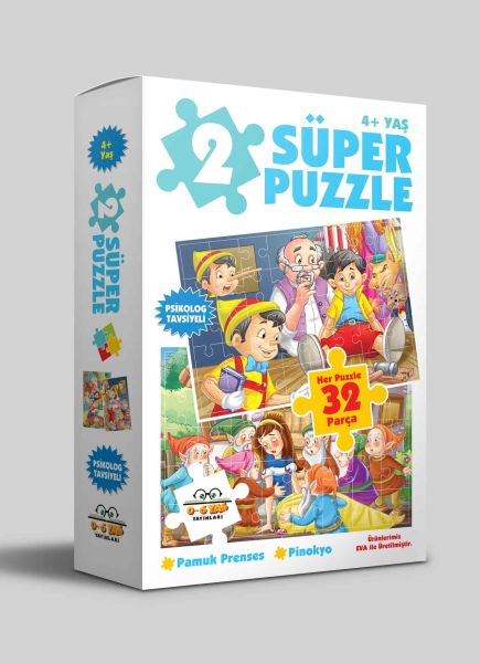 2 Süper Puzzle - Pamuk Prenses - Pinokyo 4+ Yaş-zoom-