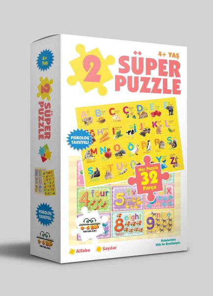 2 Süper Puzzle - Alfabe - Sayılar 4+ Yaş-zoom-
