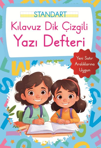 Kılavuz Dik Çizgili Yazı Defteri Küçük Boy - Mavi-zoom-