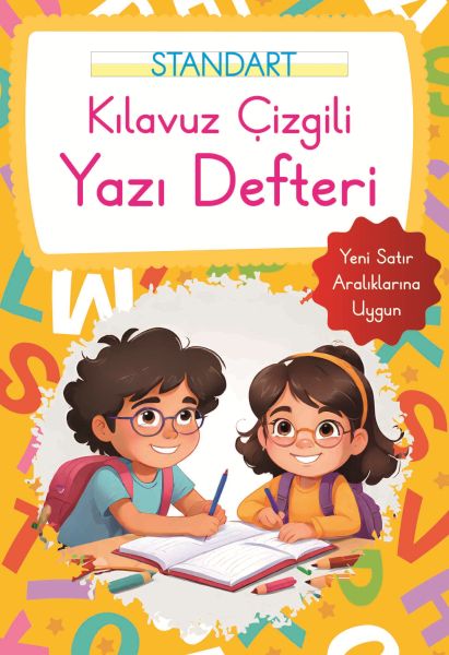 Kılavuz Çizgili Yazı Defteri Küçük Boy - Turuncu-zoom-