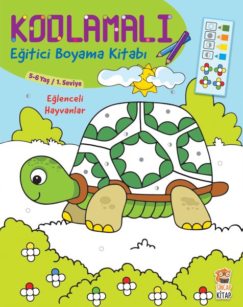 Kodlamalı Eğitici Boyama Kitabı - Eğlenceli Hayvanlar-zoom-