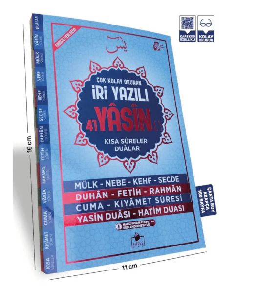 Yasin Şerif Çanta Boy İri Yazılı 160 Sayfa