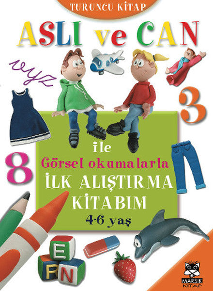 Aslı ve Can ile Görsel Okumalarla İlk Alıştırma Kitabım - Turuncu Kitap (4-6 yaş)-zoom-