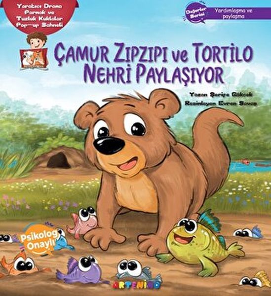Çamur Zıpzıpı ve Tortilo Nehri Paylaşıyor Yaratıcı Drama Parmak ve Tuzluk Kuklalar Pop-up Sahneli-zoom-