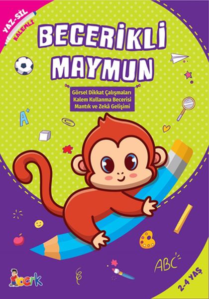 Becerikli Maymun - Yaz-Sil-Kalemli-zoom-