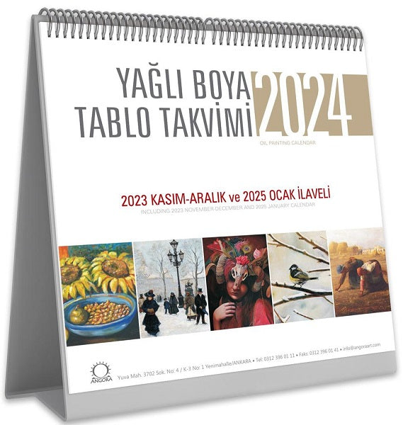 Yağlı Boya Tablo Takvimi 2024 Masa Takvimi-zoom-